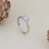 925 Sterling Silver Round Cut Diamond Solitaire Ring for Women